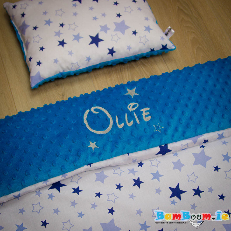 Blue Stars - Personalised Blanket Set