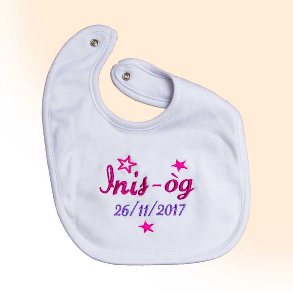 Personalised Bib with name and Date of Birth