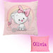 Personalised embroideried pillow with cat