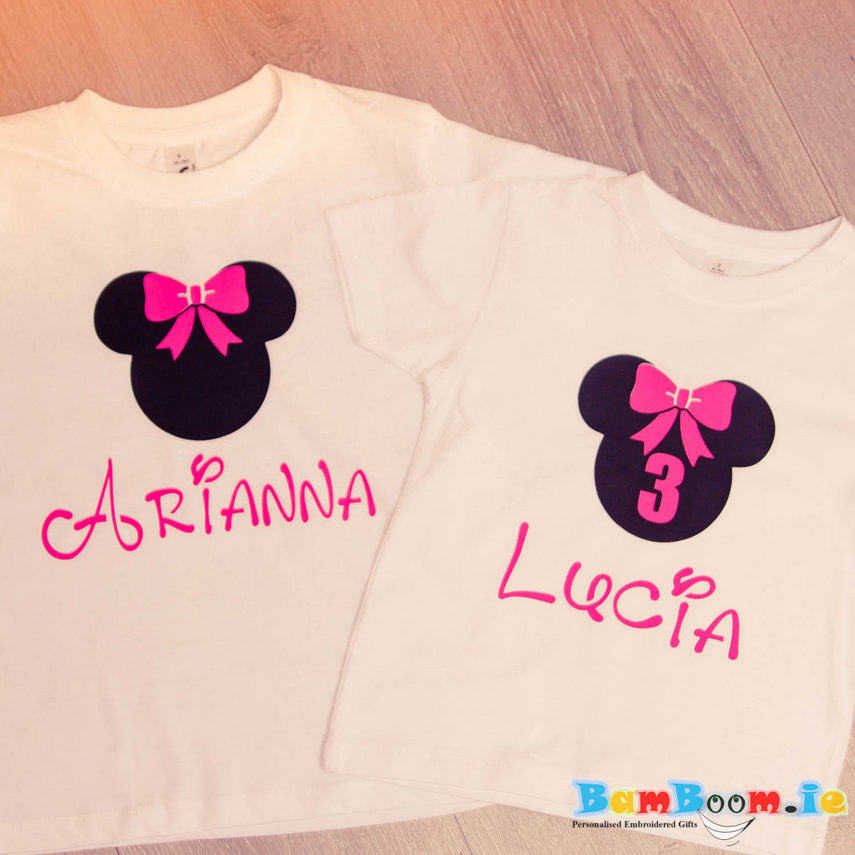 personalised matching T-shirts for sisters